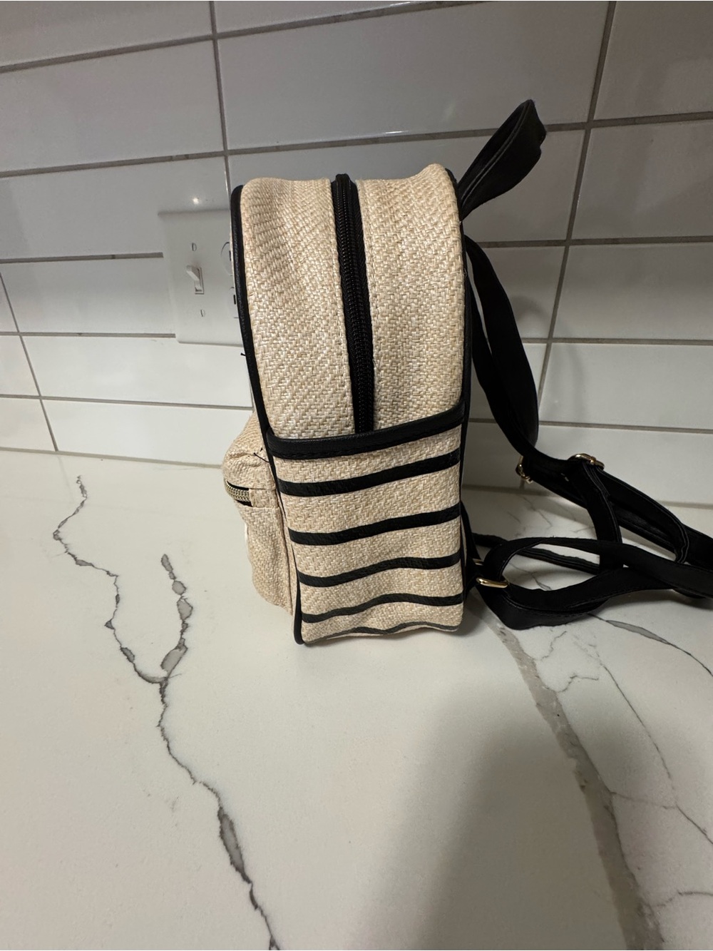 Primark Beige and Black Mickey Mouse Mini Backpack - Picture 3 of 4